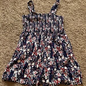 Floral Print Tank-top romper
